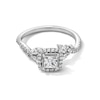Thumbnail Image 1 of 1 CT. T.W. Princess-Cut Diamond Frame Bypass Leaf Shank Engagement Ring in 14K White Gold