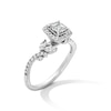 Thumbnail Image 3 of 1 CT. T.W. Princess-Cut Diamond Frame Bypass Leaf Shank Engagement Ring in 14K White Gold