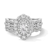 Thumbnail Image 1 of Vera Wang Love Collection 1-1/2 CT. T.W. Oval Diamond Double Frame Scallop Shank Bridal Set in 14K White Gold