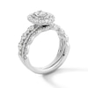 Thumbnail Image 3 of Vera Wang Love Collection 1-1/2 CT. T.W. Oval Diamond Double Frame Scallop Shank Bridal Set in 14K White Gold