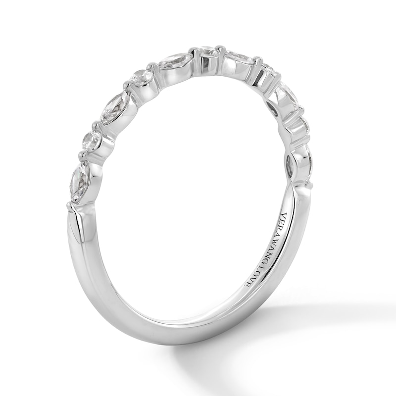 Main Image 3 of Vera Wang Love Collection 1/4 CT. T.W. Marquise and Round Diamond Alternating Anniversary Band in 14K White Gold