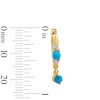 Thumbnail Image 3 of Turquoise and White Lab-Created Sapphire Dangle Hoop Earrings in Sterling Silver with 18K Gold Plate