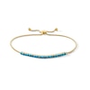 Thumbnail Image 1 of Turquoise Line Bolo Bracelet in Sterling Silver with 18K Gold Plate - 9.0"