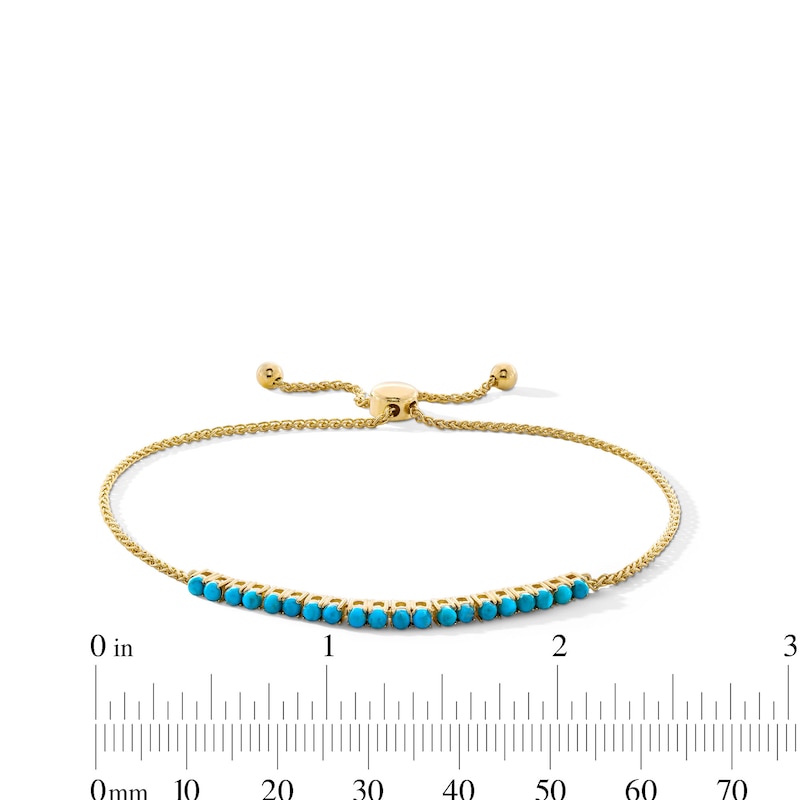 Main Image 3 of Turquoise Line Bolo Bracelet in Sterling Silver with 18K Gold Plate - 9.0"