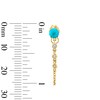 Thumbnail Image 3 of Turquoise and White Lab-Created Sapphire Chain Drop Front/Back Earrings in Sterling Silver with 18K Gold Plate