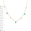 Thumbnail Image 4 of Turquoise and White Lab-Created Sapphire Chain Drop Front/Back Earrings in Sterling Silver with 18K Gold Plate