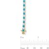 Thumbnail Image 3 of Turquoise and White Lab-Created Sapphire Alternating Line Bracelet in Sterling Silver with 18K Gold Plate - 7.25"