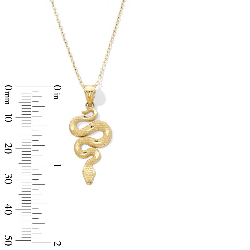 Main Image 3 of Textured Snake Pendant in Solid 10K Gold