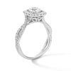 Thumbnail Image 3 of 1-1/2 CT. T.W. Certified Lab-Grown Diamond Cushion Frame Twist Shank Engagement Ring in 14K White Gold (F/SI2)