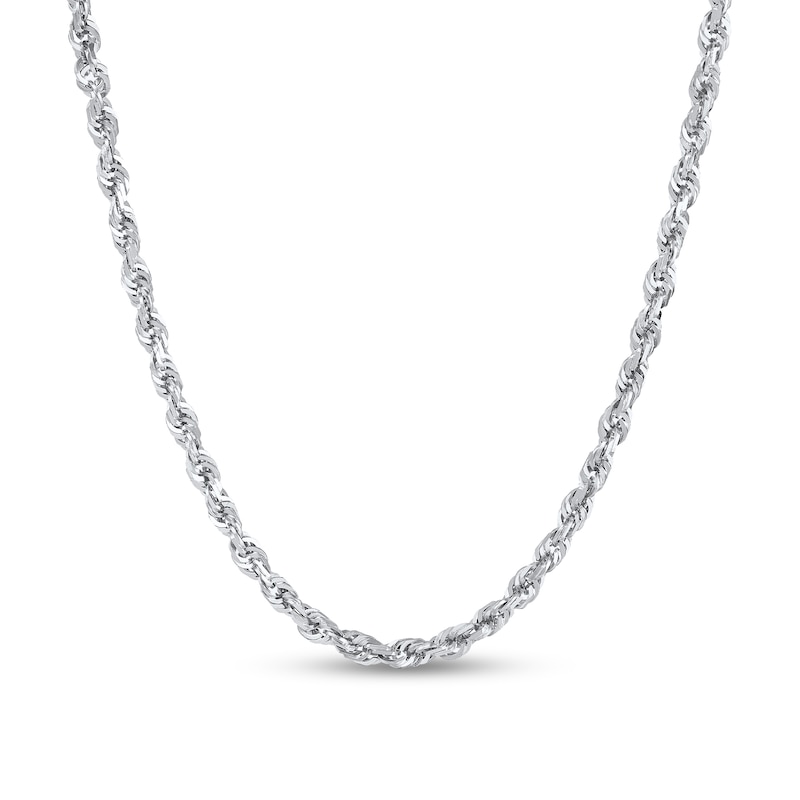 Main Image 1 of 3.0mm Glitter Rope Chain Necklace in Solid 14K White Gold - 20"