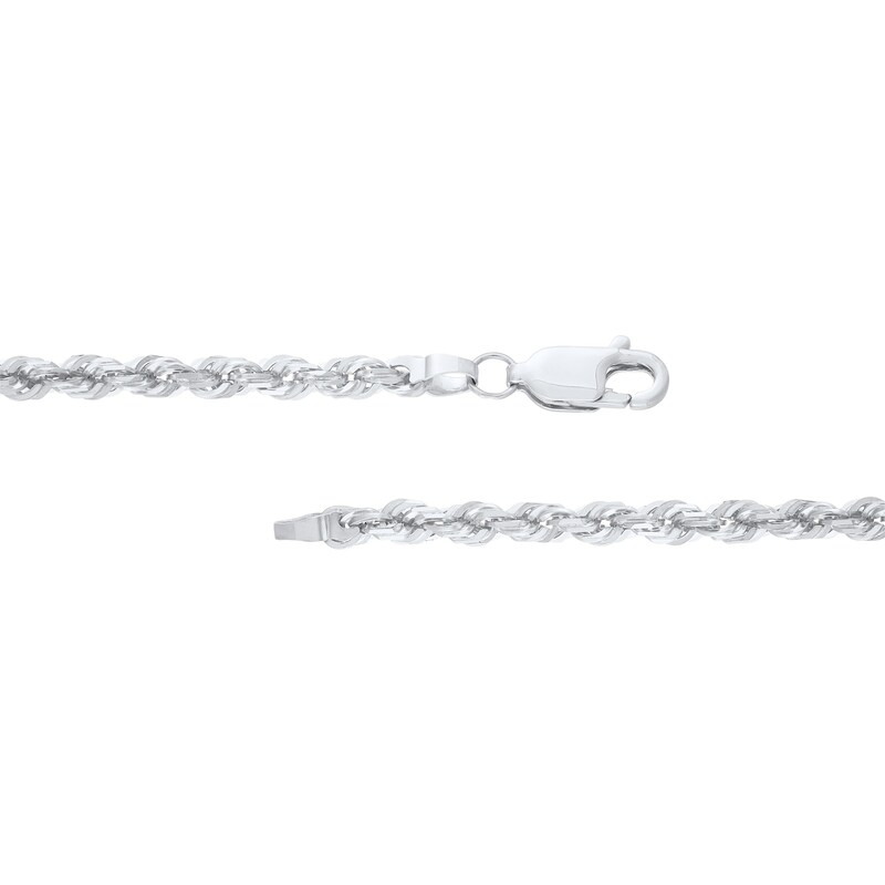 Main Image 4 of 3.0mm Glitter Rope Chain Necklace in Solid 14K White Gold - 20"