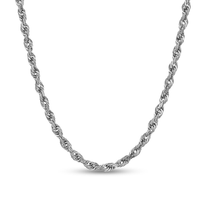 Main Image 1 of 2.4mm Glitter Rope Chain Necklace in Solid 14K White Gold - 18"