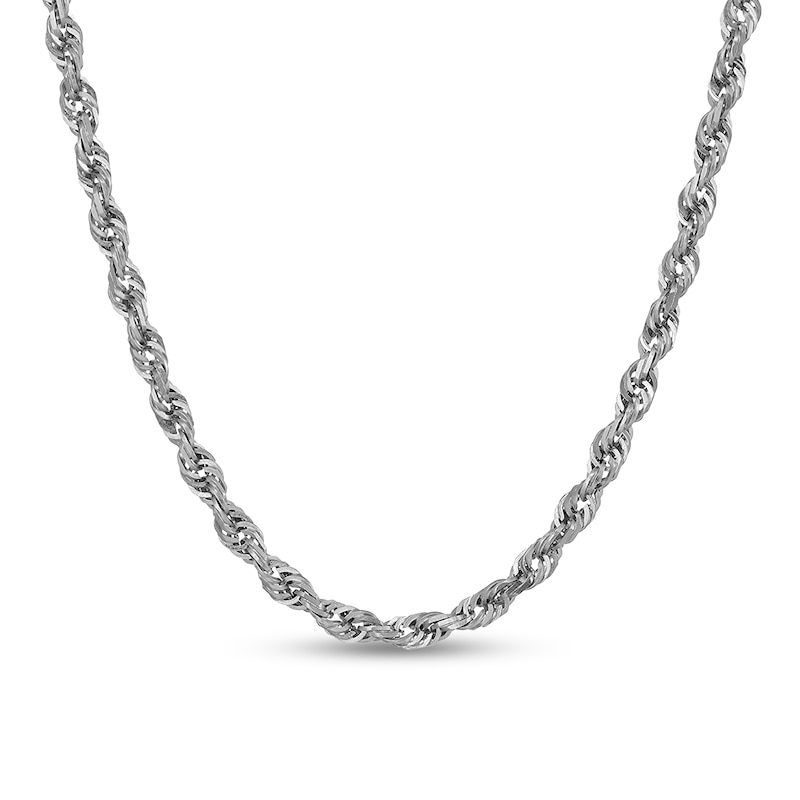 Main Image 1 of 2.4mm Glitter Rope Chain Necklace in Solid 14K White Gold - 20"