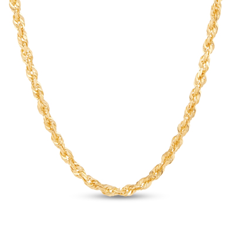 Main Image 1 of 3.0mm Glitter Rope Chain Necklace in Solid 14K Gold - 24"