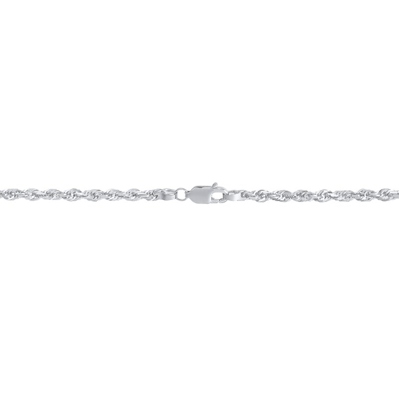 Main Image 4 of 3.0mm Glitter Rope Chain Necklace in Solid 14K White Gold - 22"