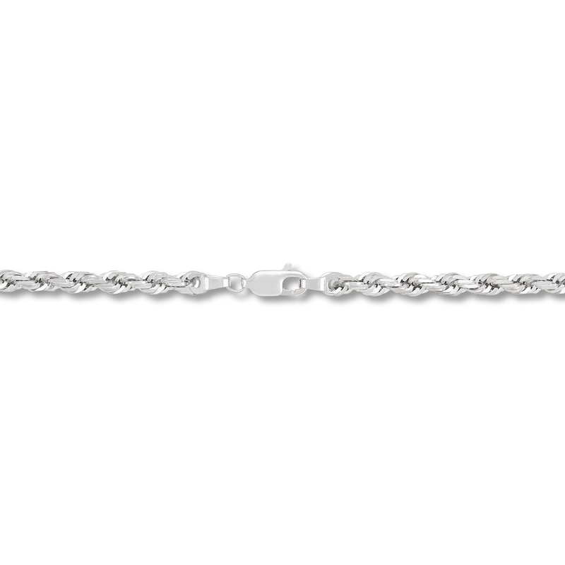 Main Image 2 of 3.8mm Glitter Rope Chain Necklace in Solid 14K White Gold - 26”
