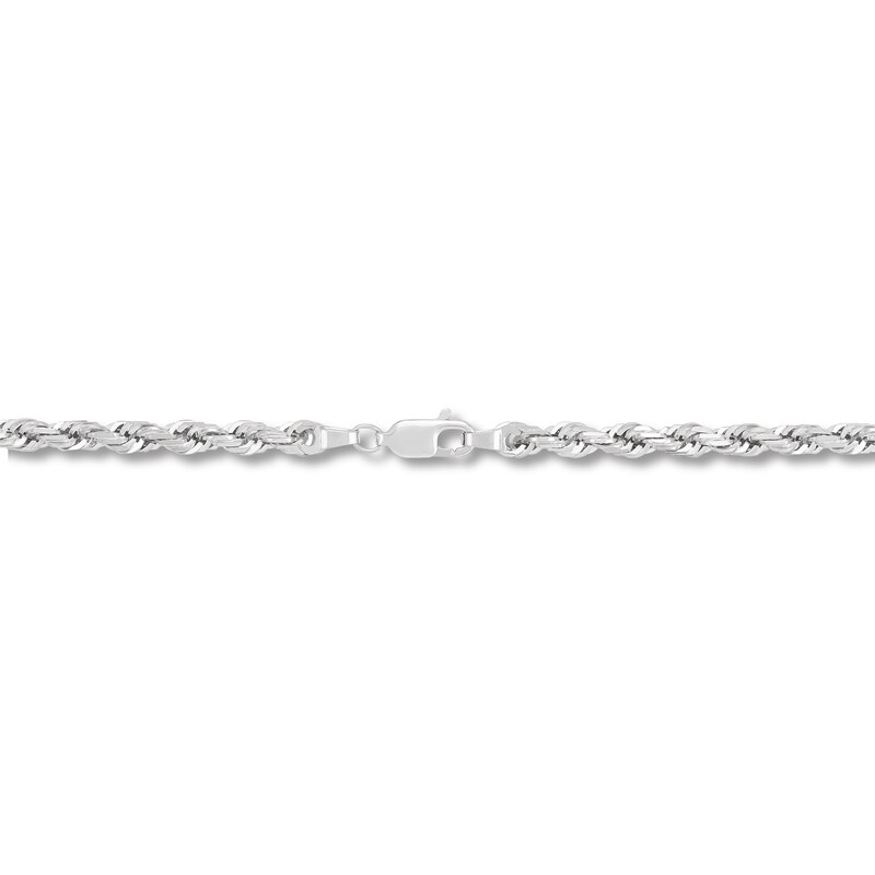 Main Image 3 of 3.8mm Glitter Rope Chain Necklace in Solid 14K White Gold - 26”