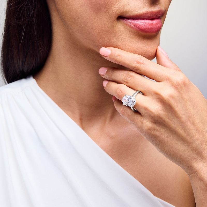 Main Image 2 of 5-1/4 CT. T.W. Oval Certified Lab-Grown Diamond Solitaire Engagement Ring in 14K White Gold (F/VS2)