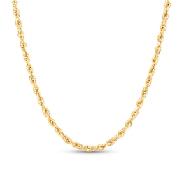 4.4mm Glitter Rope Chain Necklace in Solid 14K Gold - 20”