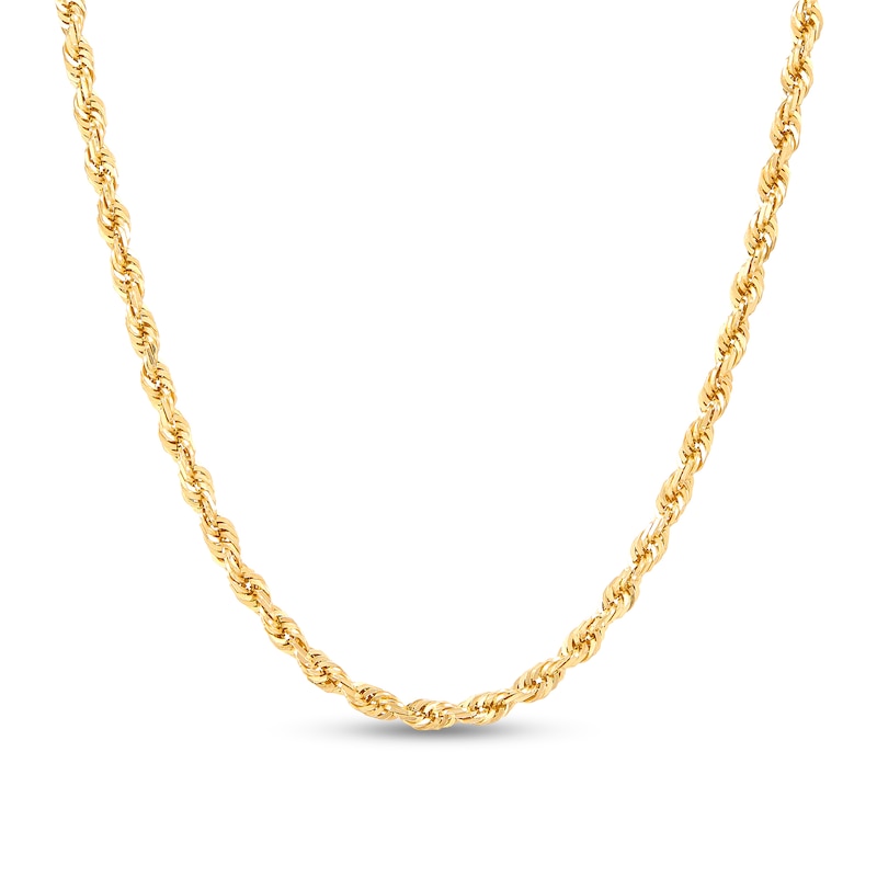 Main Image 1 of 4.4mm Glitter Rope Chain Necklace in Solid 14K Gold - 20”