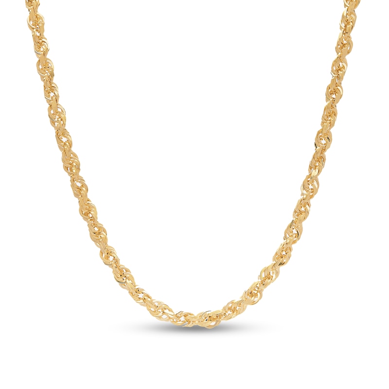 Main Image 1 of 5.5mm Glitter Rope Chain Necklace in Solid 14K Gold - 24”