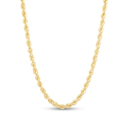 4.4mm Glitter Rope Chain Necklace in Solid 14K Gold - 24”
