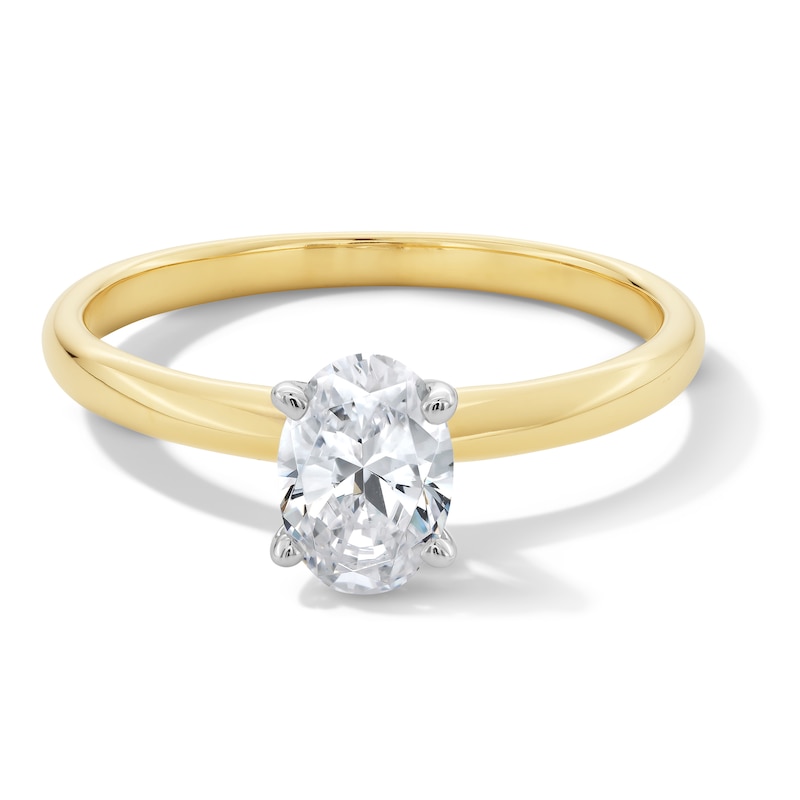 Main Image 1 of 1 CT. Oval Certified Lab-Grown Diamond Solitaire Engagement Ring in 14K Gold (F/VS2)