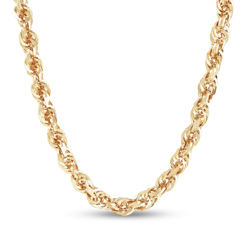 Main Image 1 of 5.5mm Glitter Rope Chain Necklace in Solid 14K Gold - 22”