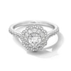 Thumbnail Image 1 of Vera Wang Love Collection 1-1/5 CT. T.W. Diamond Double Scallop Frame Engagement Ring in 14K White Gold