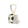 Thumbnail Image 2 of 1 CT. T.W. Black and White Diamond Soccer Ball "Goal" Necklace Charm in 10K Gold