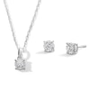 Thumbnail Image 1 of 1/4 CT. T.W. Certified Lab-Grown Diamond Miracle Solitaire Pendant and Stud Earrings Set in Sterling Silver (I/SI2)
