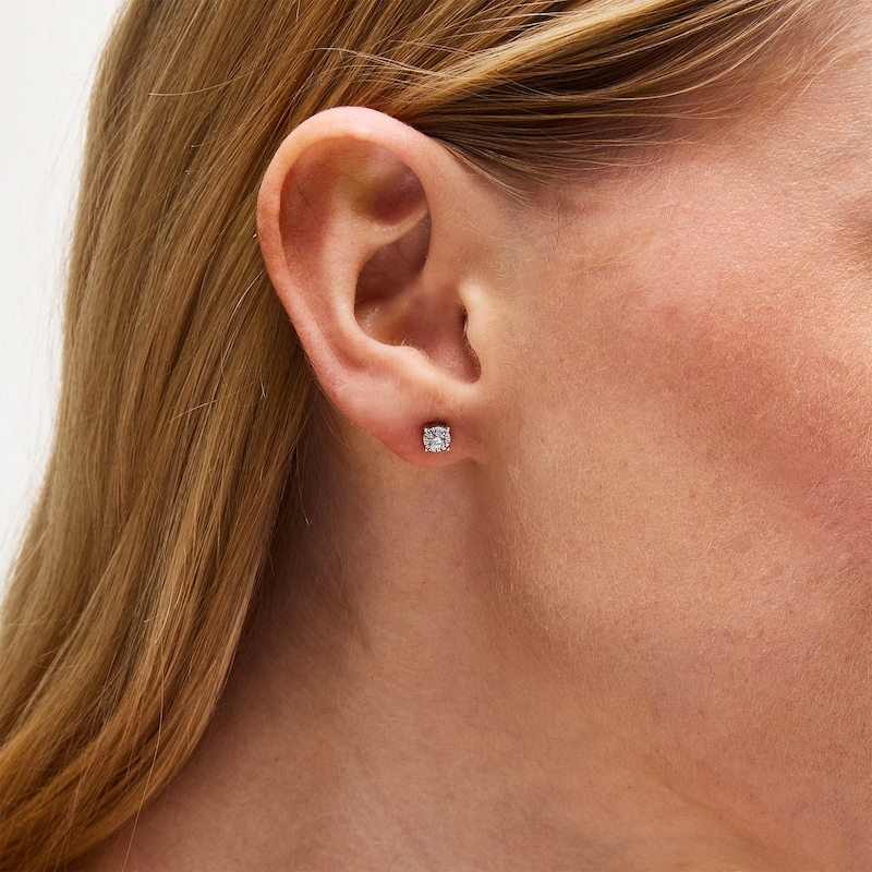 Main Image 3 of 1/4 CT. T.W. Certified Lab-Grown Diamond Miracle Solitaire Pendant and Stud Earrings Set in Sterling Silver (I/SI2)