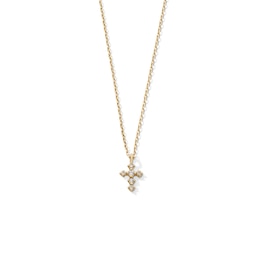 Lab-Grown Diamond Accent Cross Pendant in 10K Gold