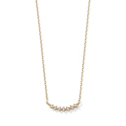 Lab-Grown Diamond Accent Curved Necklace in 10K Gold