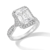 Thumbnail Image 3 of 4-3/4 CT. T.W. Emerald-Cut Certified Lab-Grown Diamond Frame Twist Shank Engagement Ring in 14K White Gold (F/VS2)