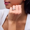 Thumbnail Image 2 of 3 CT. T.W. Oval Certified Lab-Grown Diamond Triple Row Split Shank Engagement Ring in 14K Gold (F/VS2)
