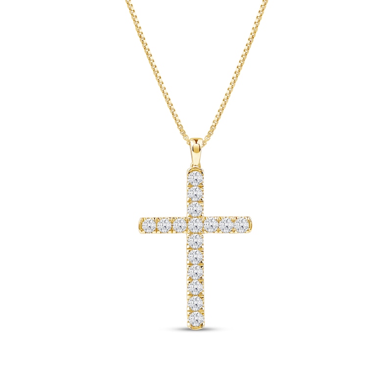 Main Image 1 of 2 CT. T.W. Certified Lab-Grown Diamond Cross Pendant in 14K Gold (F/SI2)