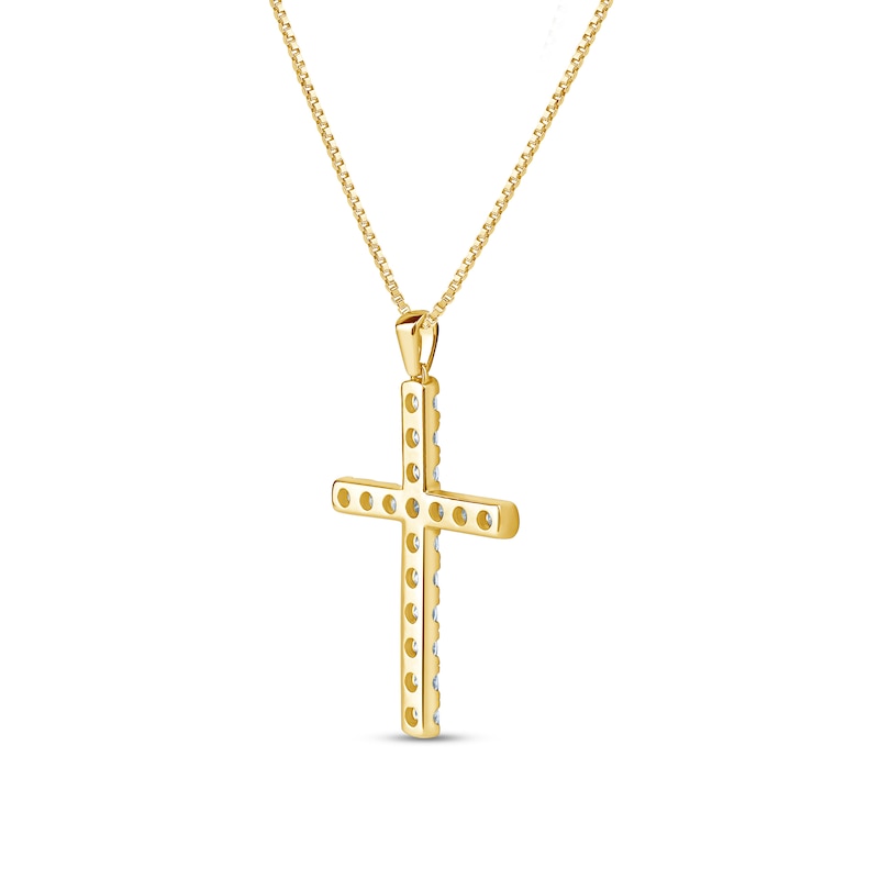 Main Image 3 of 2 CT. T.W. Certified Lab-Grown Diamond Cross Pendant in 14K Gold (F/SI2)