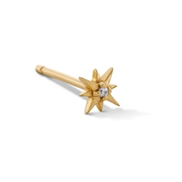 Lab-Grown Diamond Accent Star Single Cartilage Stud Earring in 14K Gold