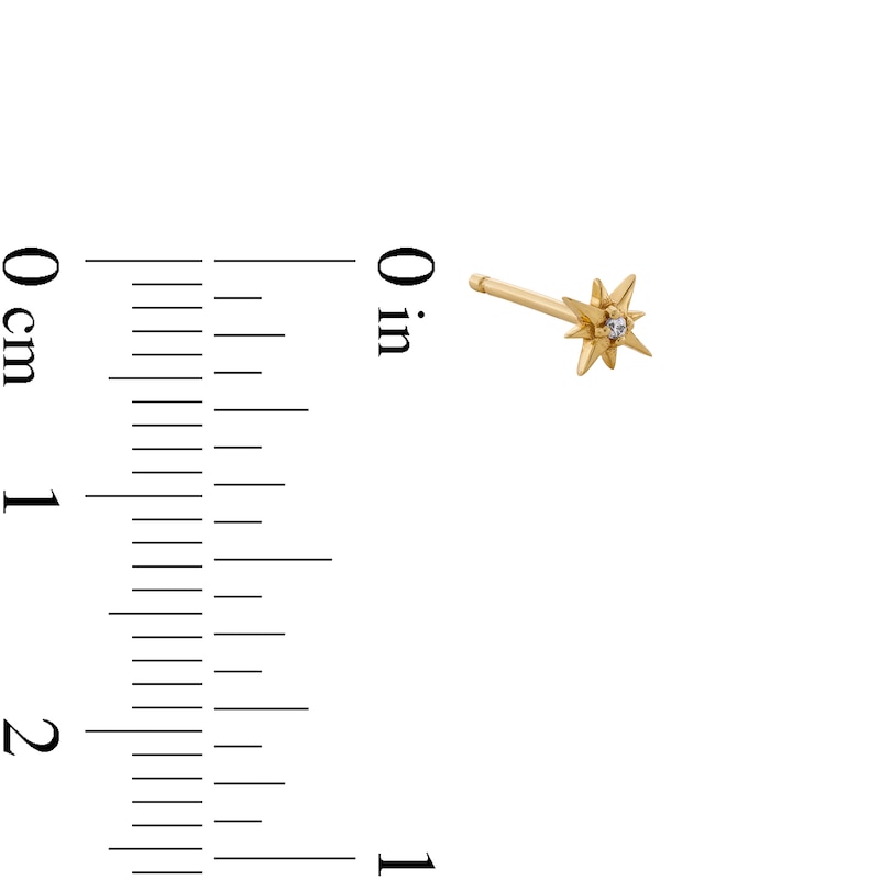 Main Image 5 of Lab-Grown Diamond Accent Star Single Cartilage Stud Earring in 14K Gold