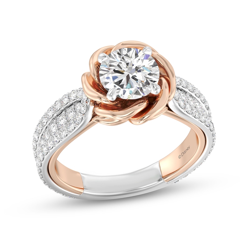 Main Image 1 of Enchanted Star Belle 2-1/4 CT. T.W. Certified Lab-Grown Diamond Rose Engagement Ring in 14K Two-Tone Gold (F/VS2)