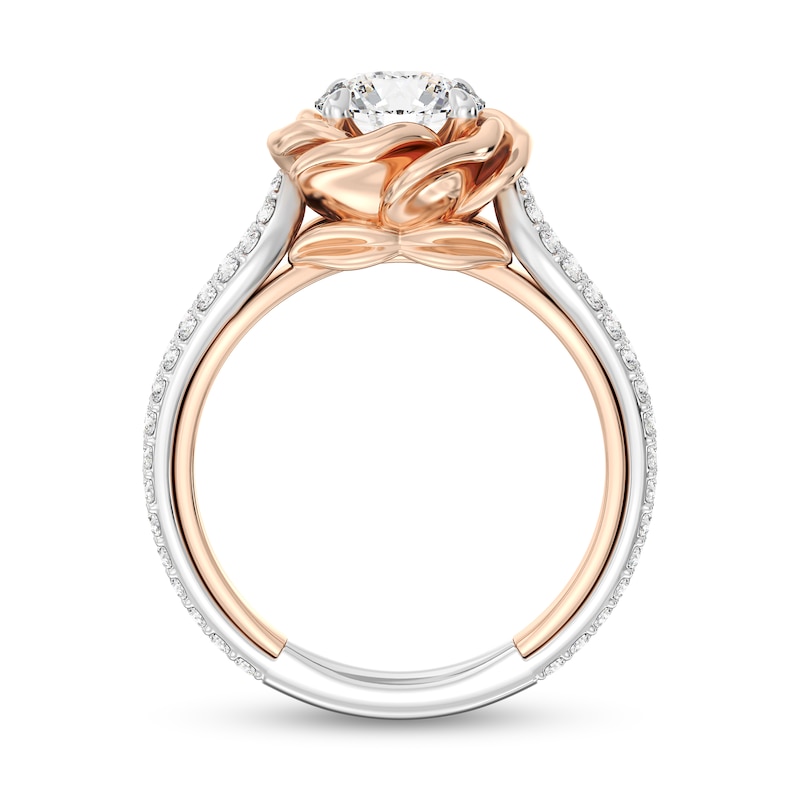 Main Image 3 of Enchanted Star Belle 2-1/4 CT. T.W. Certified Lab-Grown Diamond Rose Engagement Ring in 14K Two-Tone Gold (F/VS2)
