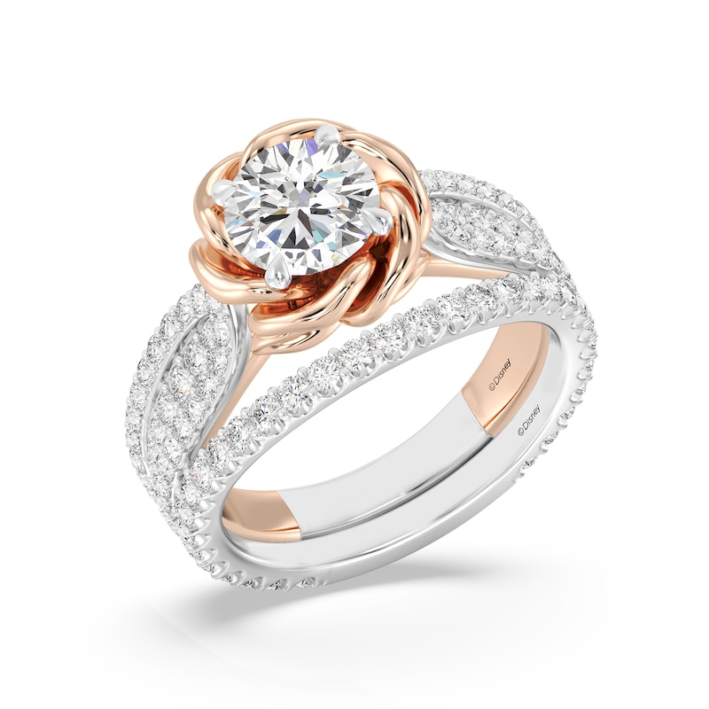 Main Image 6 of Enchanted Star Belle 2-1/4 CT. T.W. Certified Lab-Grown Diamond Rose Engagement Ring in 14K Two-Tone Gold (F/VS2)