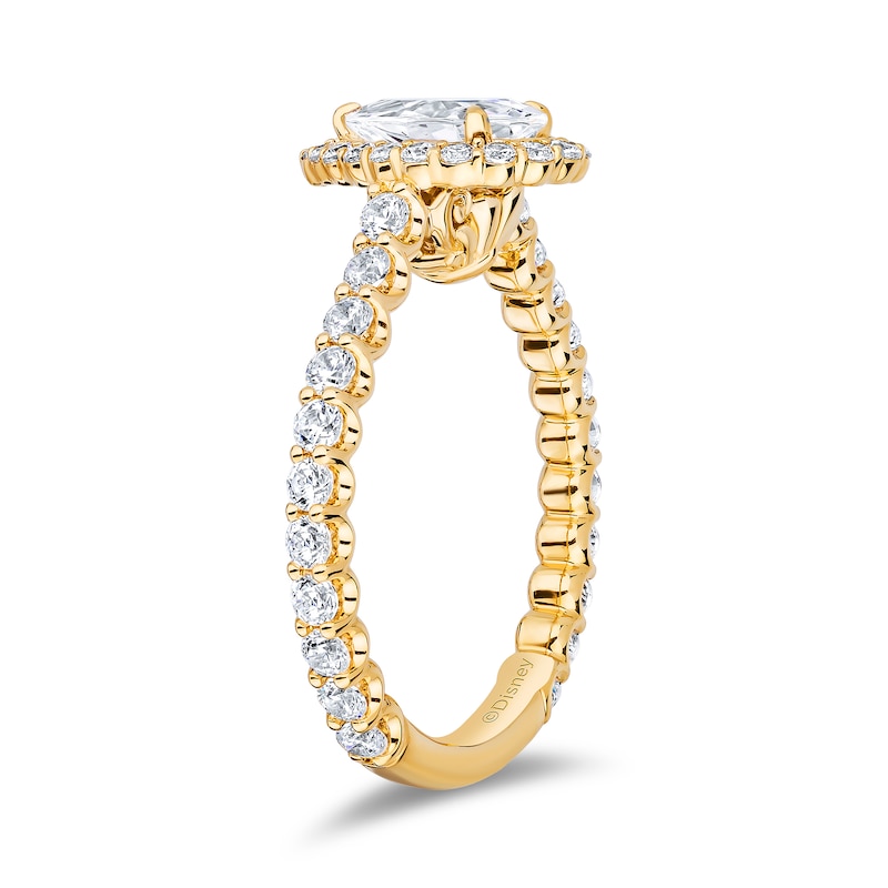 Main Image 2 of Enchanted Star Ariel 1-7/8 CT. T.W. Pear-Shaped Certified Lab-Grown Diamond Frame Engagement Ring in 14K Two-Tone Gold