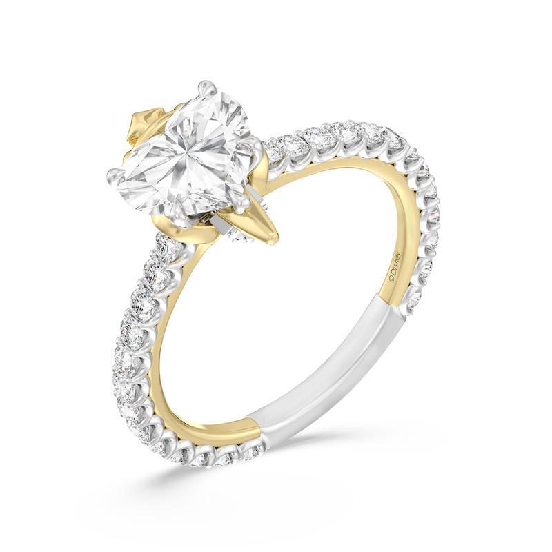Main Image 1 of Enchanted Star Villains Evil Queen 2-1/5 CT. T.W. Heart Certified Lab-Grown Diamond Engagement Ring in Two-Tone Gold