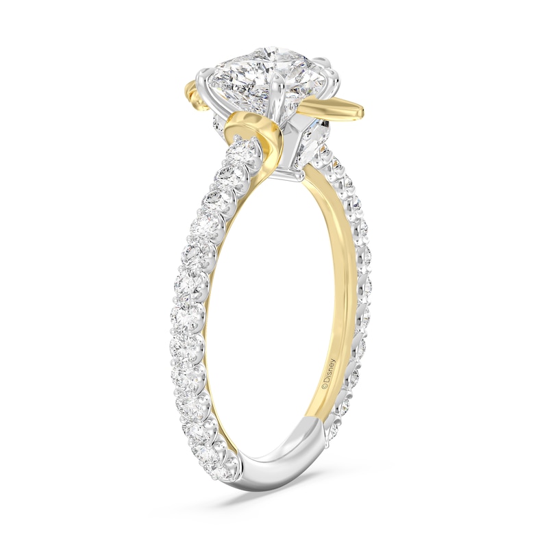 Main Image 2 of Enchanted Star Villains Evil Queen 2-1/5 CT. T.W. Heart Certified Lab-Grown Diamond Engagement Ring in Two-Tone Gold
