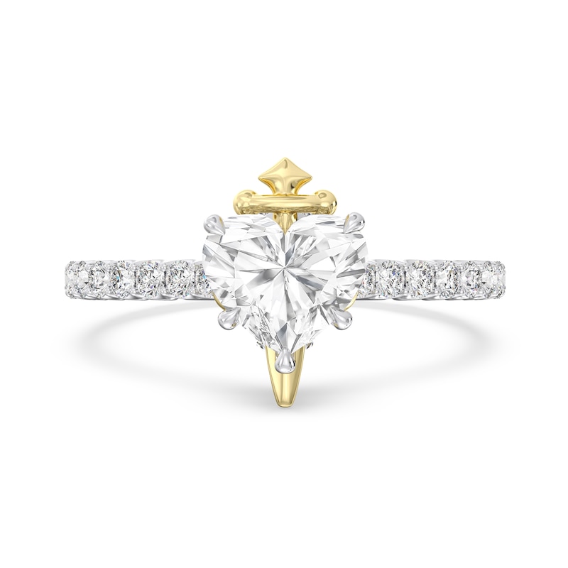Main Image 4 of Enchanted Star Villains Evil Queen 2-1/5 CT. T.W. Heart Certified Lab-Grown Diamond Engagement Ring in Two-Tone Gold
