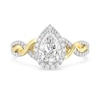 Thumbnail Image 4 of Enchanted Star Rapunzel 2 CT. T.W. Pear-Shaped Certified Lab-Grown Diamond Braid Engagement Ring in Two-Tone Gold