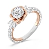 Thumbnail Image 1 of Enchanted Star Belle 1-3/4 CT. T.W. Certified Lab-Grown Diamond Rose with Leaf Engagement Ring in 14K Two-Tone Gold