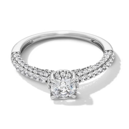 1 CT. T.W. Diamond Frame Engagement Ring in 14K White Gold